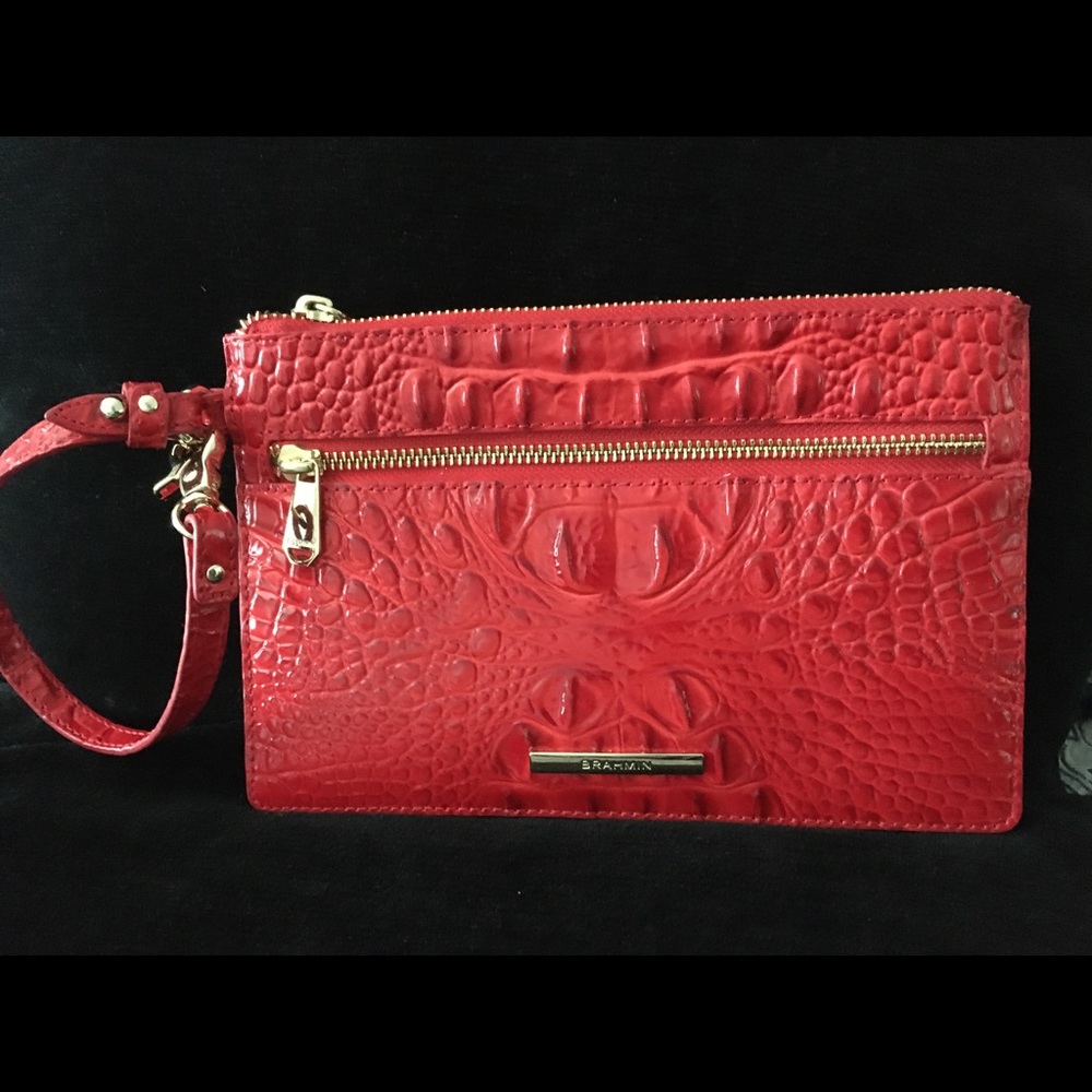 Brahmin red clutch/wristlet